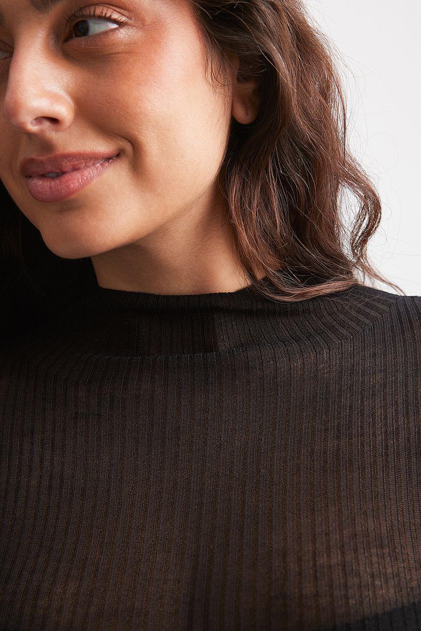 High Neck Fine Knitted Top Product Image