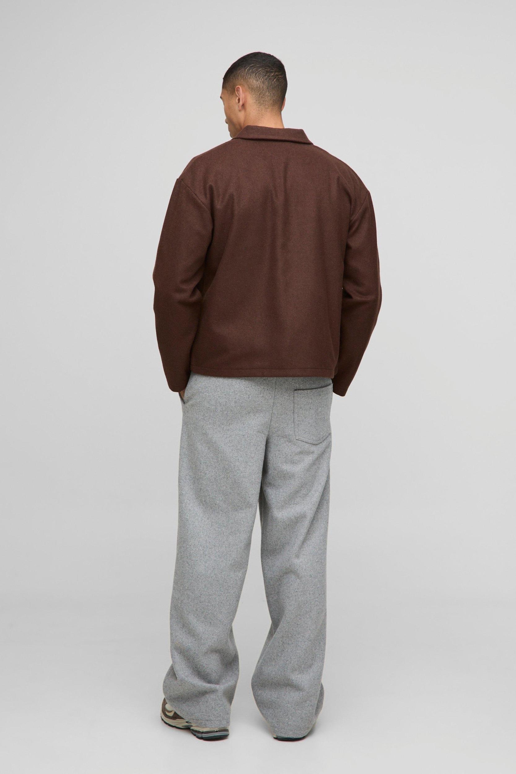 Oversized Brushed Texture Overshirt | boohooMAN USA Product Image