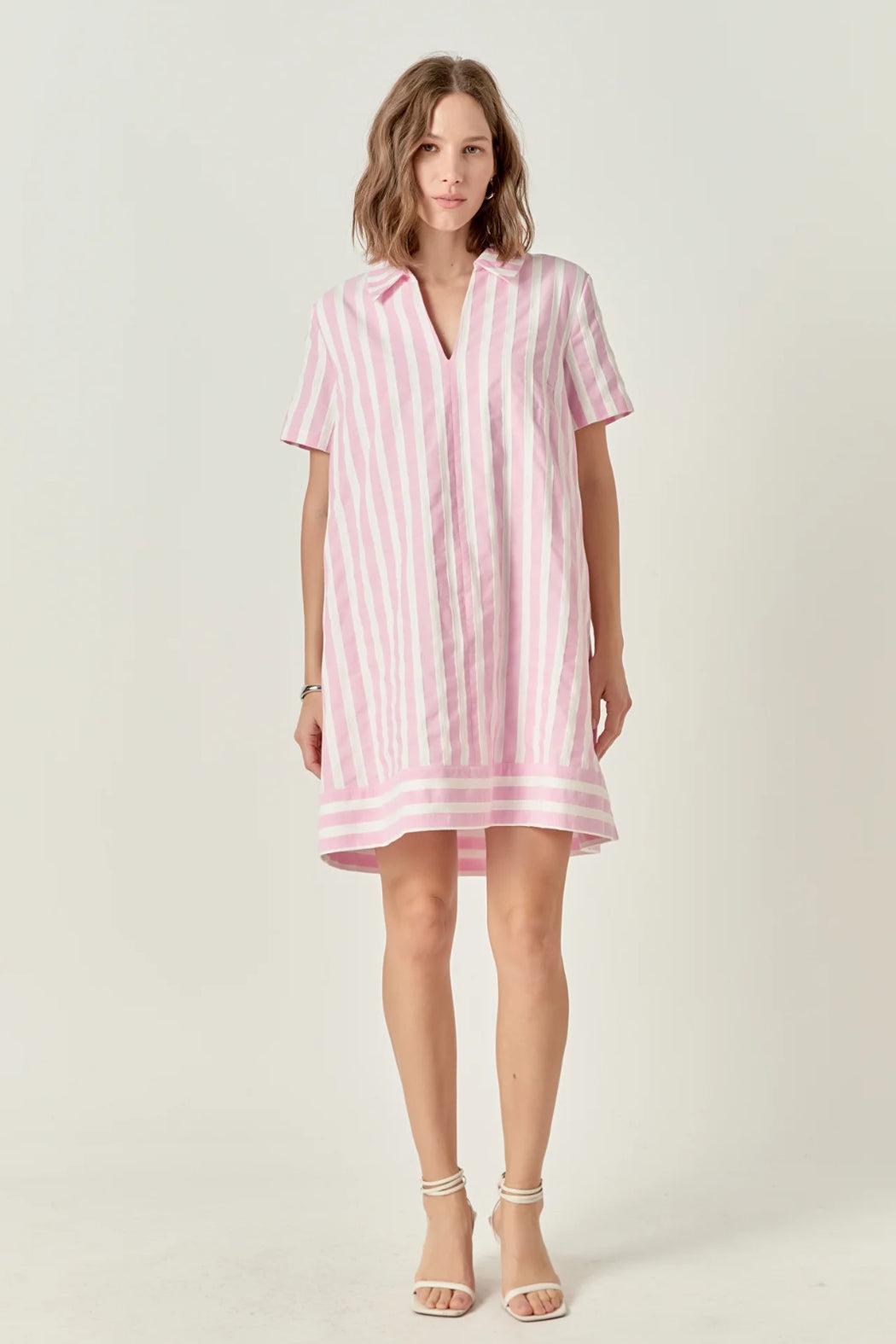 Collared V-Neck Dress Product Image