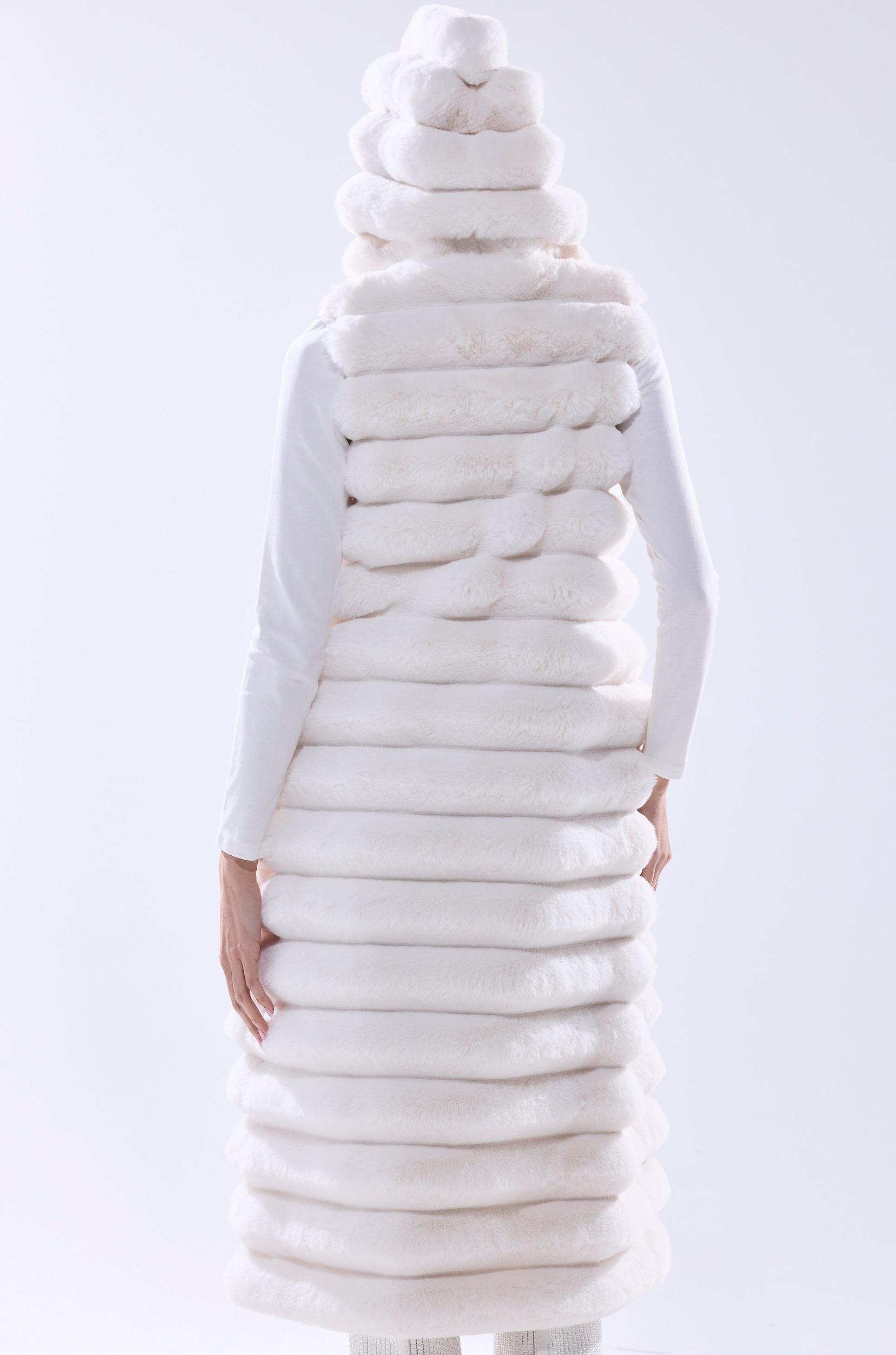 POPPY FAUX FUR HOODED VEST Product Image