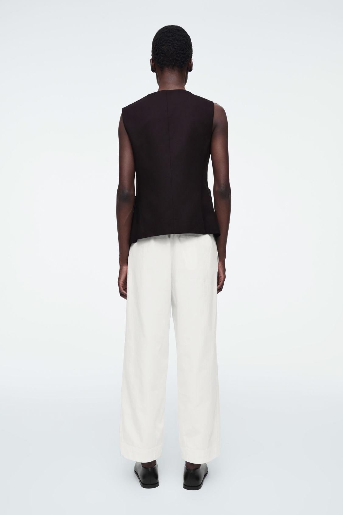 COTTON TAPERED DRAWSTRING TROUSERS Product Image