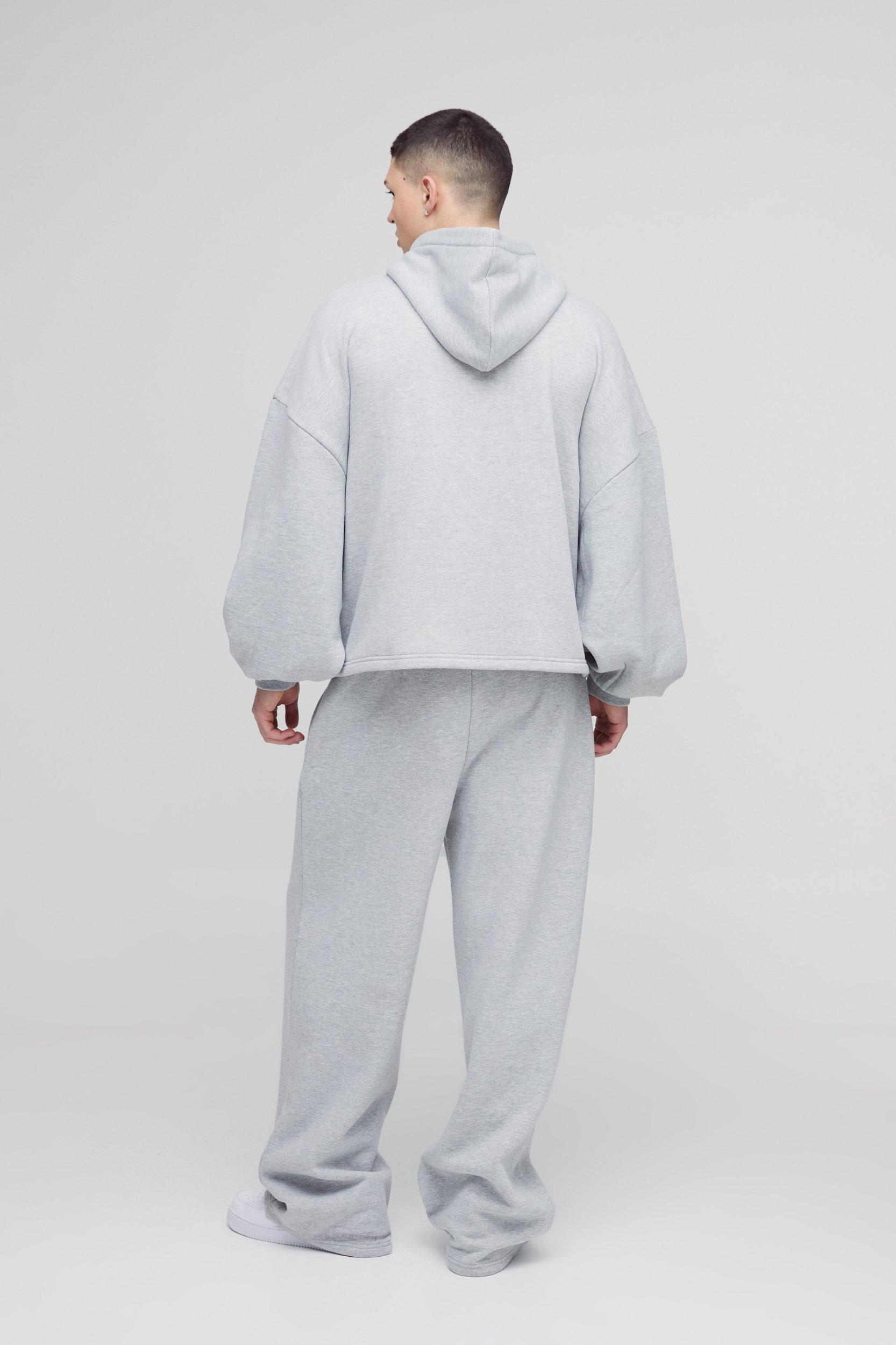 Extreme Oversized Boxy Zip Through Hoodie & Wide Leg Tracksuit | boohooMAN USA Product Image