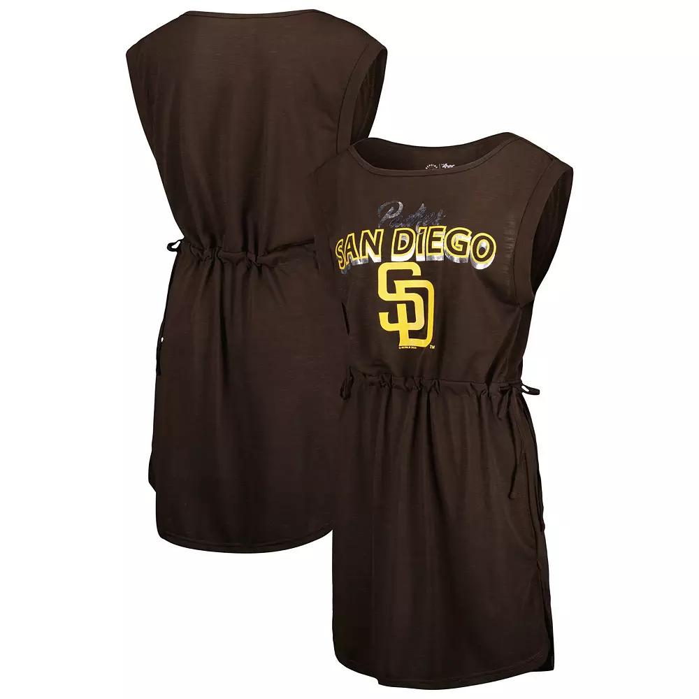 Women's G-III 4Her by Carl Banks Brown San Diego Padres G.O.A.T Swimsuit Cover-Up Dress,  Product Image