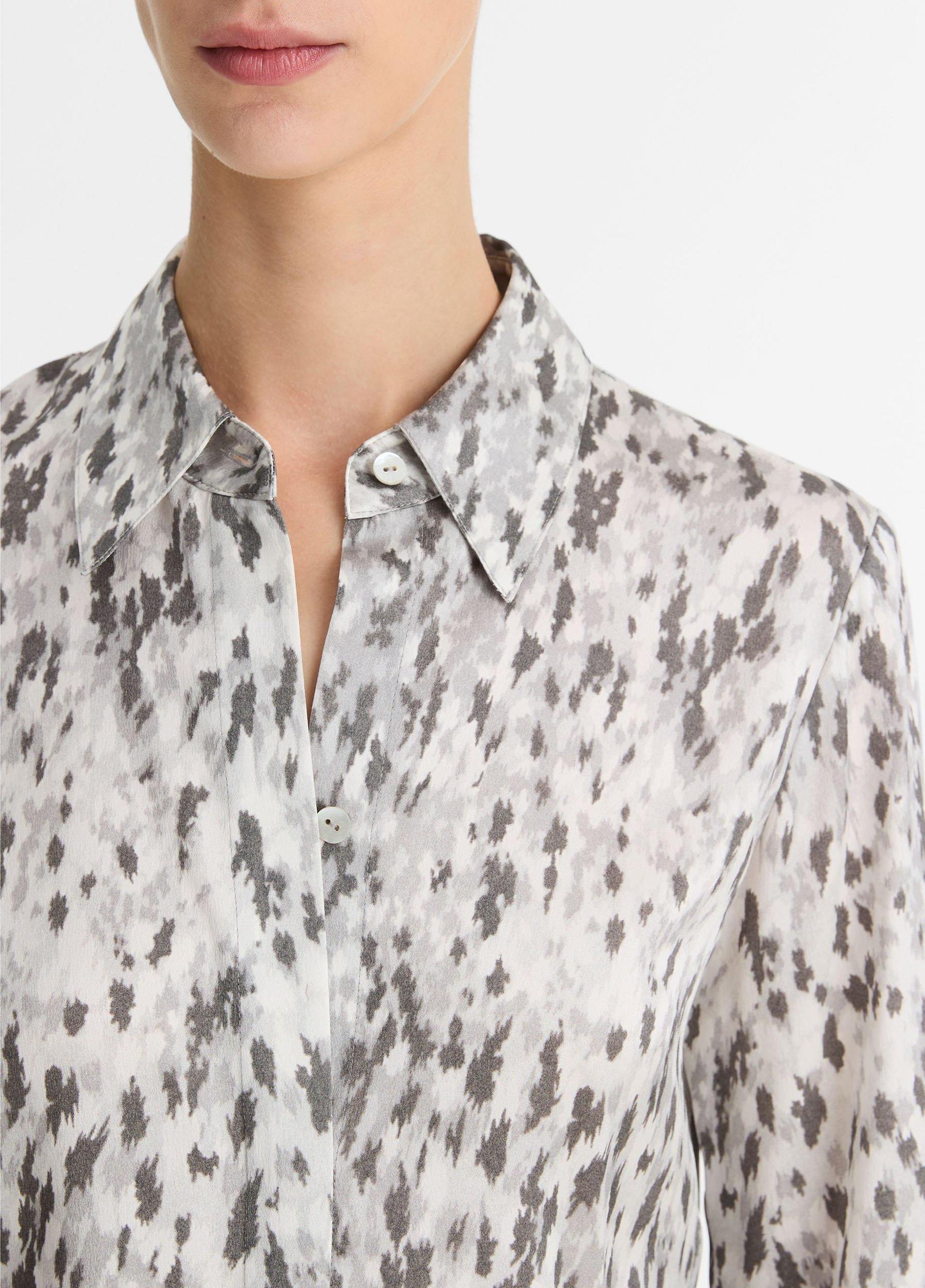 Abstract Onyx Silk Slim-Fit Shirt Product Image