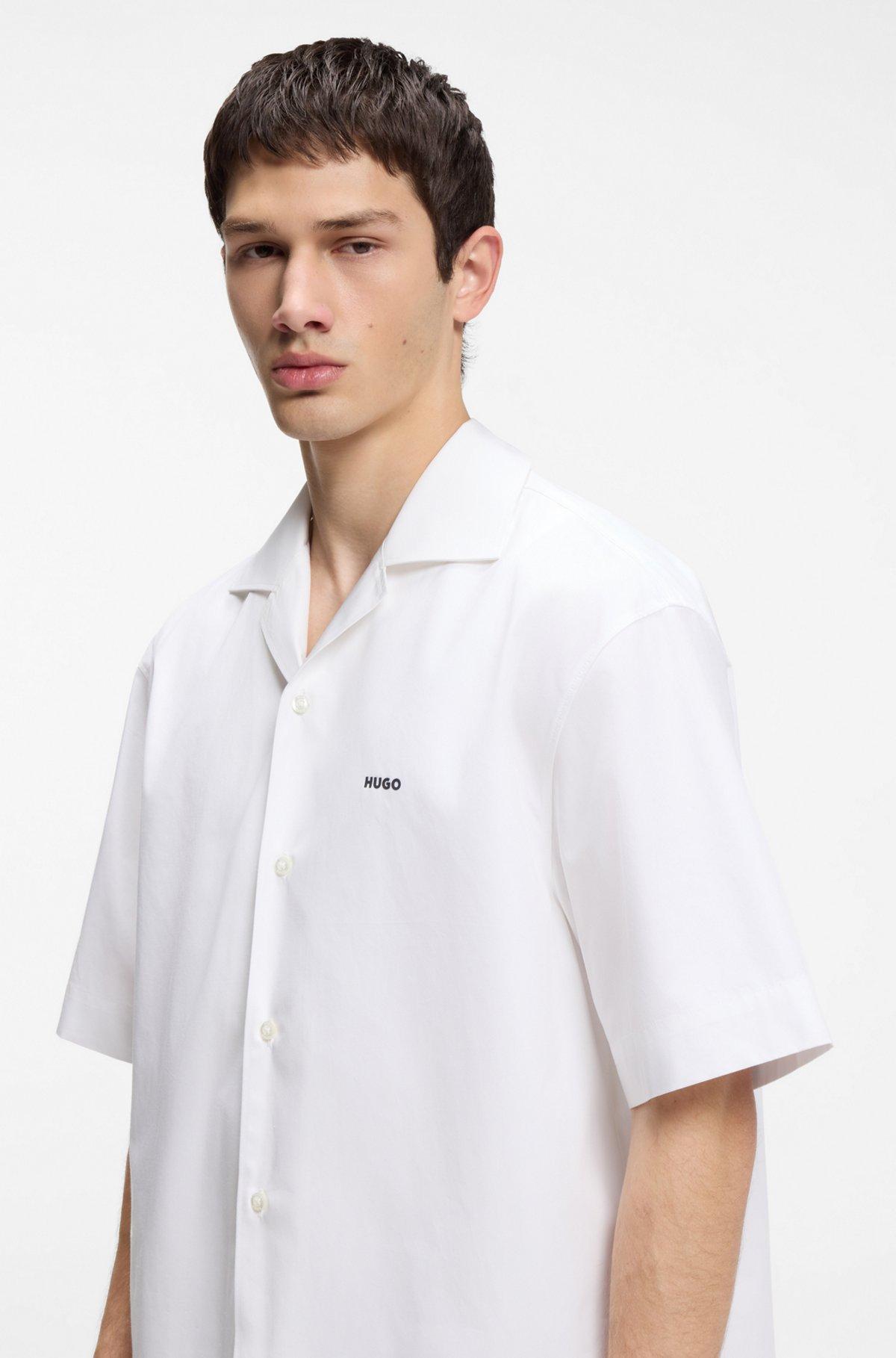 Oversized-fit shirt in paper-touch cotton Product Image
