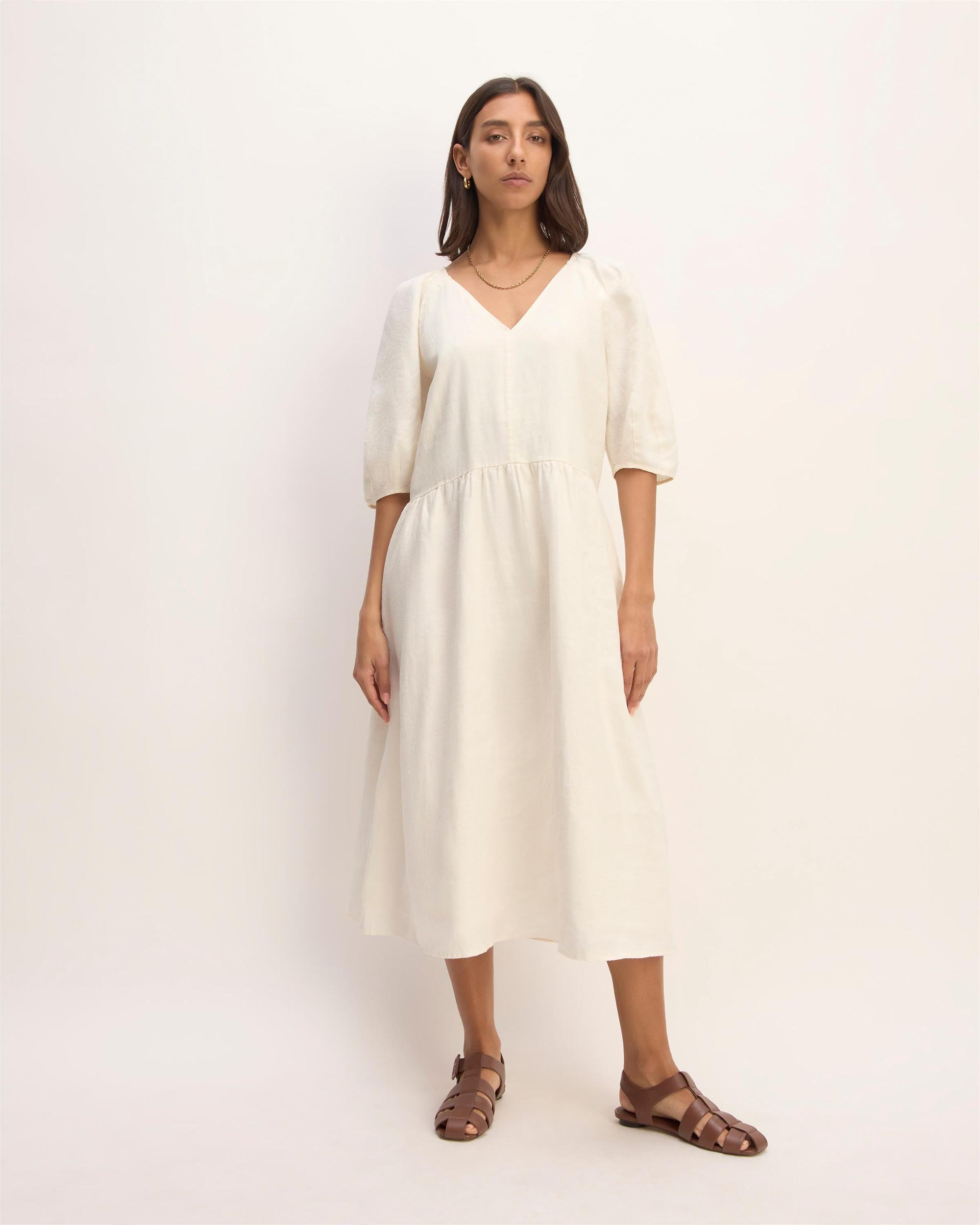 Womens Linen Oversized Puff-Sleeve Dress by Everlane Product Image