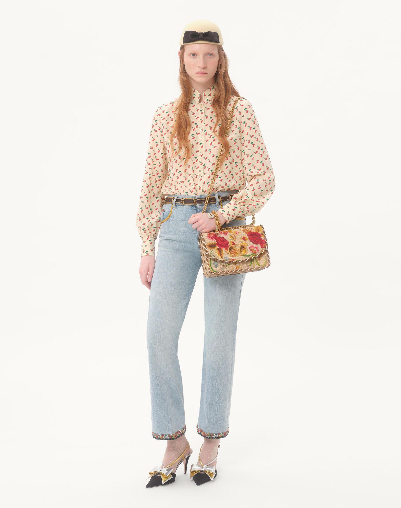 Crepe De Chine Shirt With Cherryfic Print Product Image