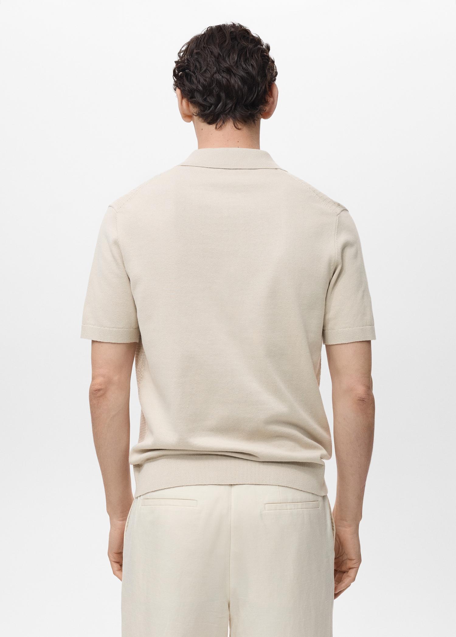 Openwork cotton knitte polo shirt - Men | MANGO USA Product Image