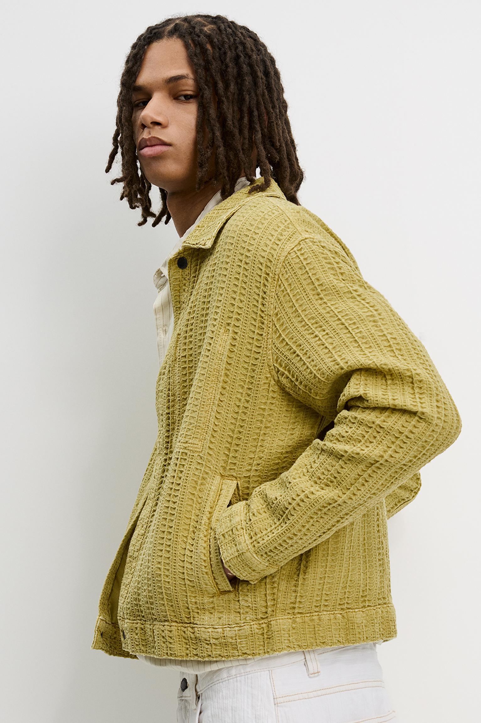 Textured trucker jacket Product Image