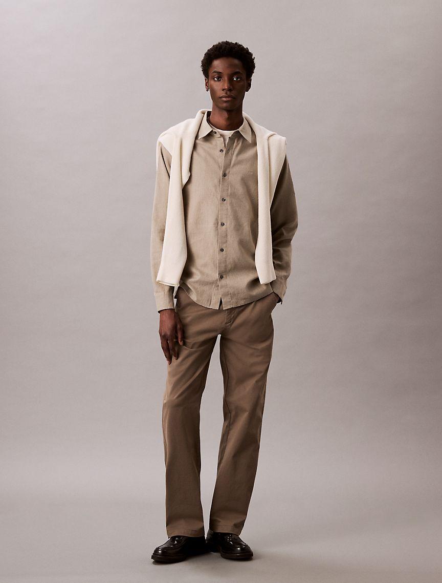 Linen Cotton Classic Button-Down Shirt Product Image