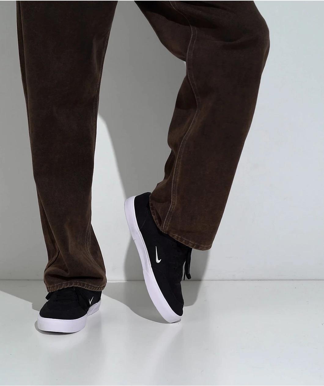 Nike SB Malor Black & White Skate Shoes Product Image