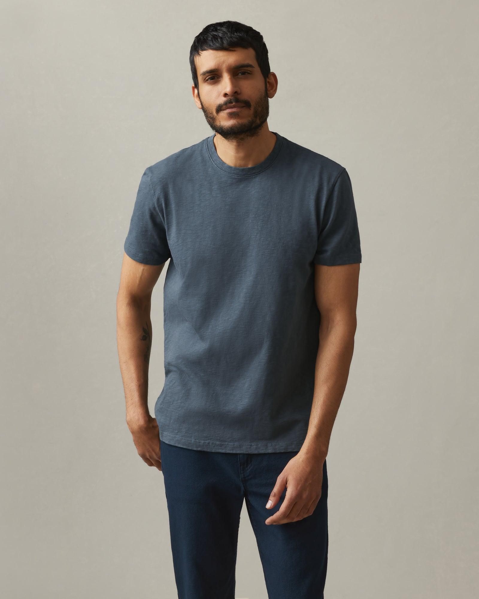 Men's Premium Slub Crew Tee - Vintage Indigo Male Product Image