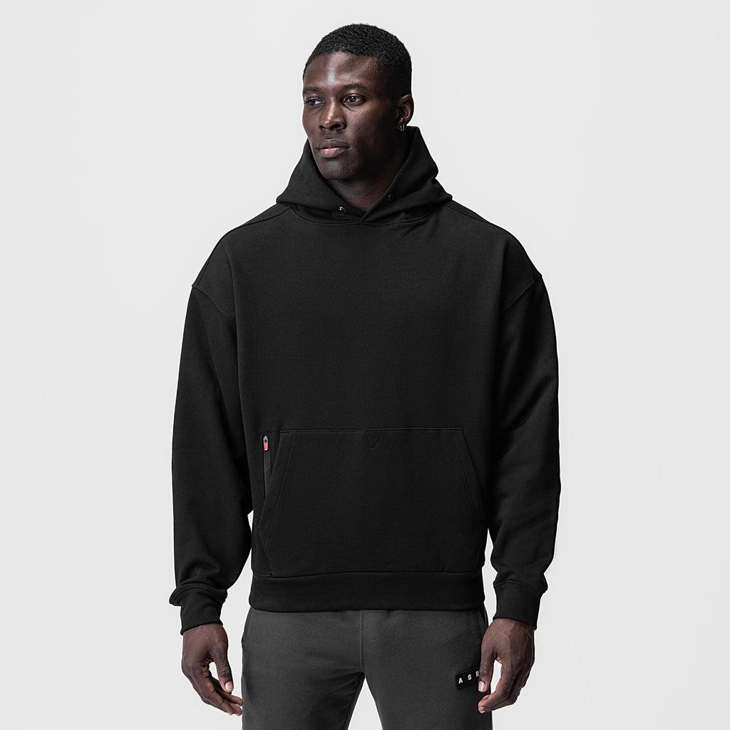 0874. Tech-Terry™ Zip Pocket Hoodie - Black/Black "OTWR" Product Image