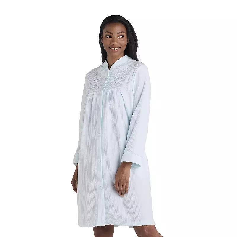 Women's Miss Elaine Essentials Brushed Back Terry Short Snap Robe,  Product Image