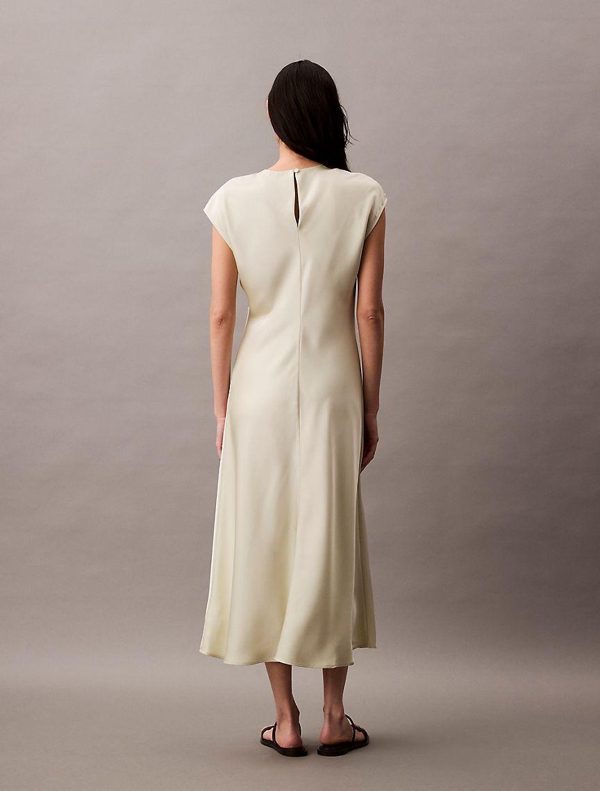 Matte Satin Midi Sheath Dress Product Image