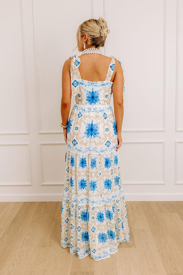Garden Gala Floral Maxi Dress in Blue Product Image