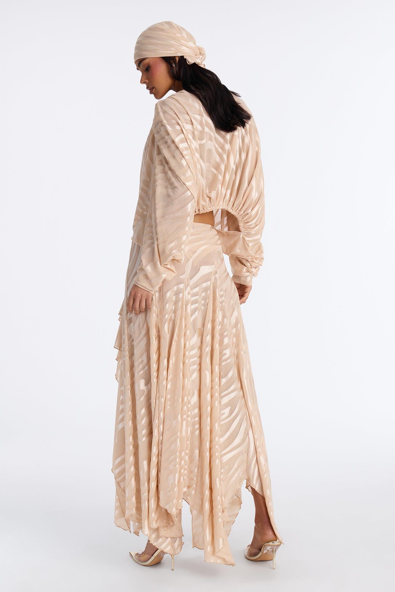 LIANA MESH 4 PIECE SKIRT SET - Nude Female Product Image