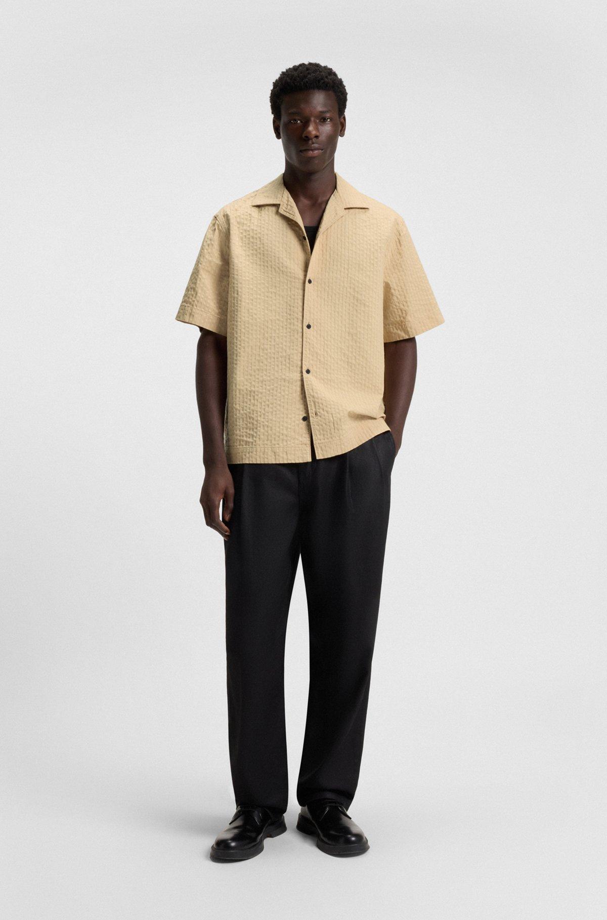 Oversize-fit shirt in cotton seersucker Product Image