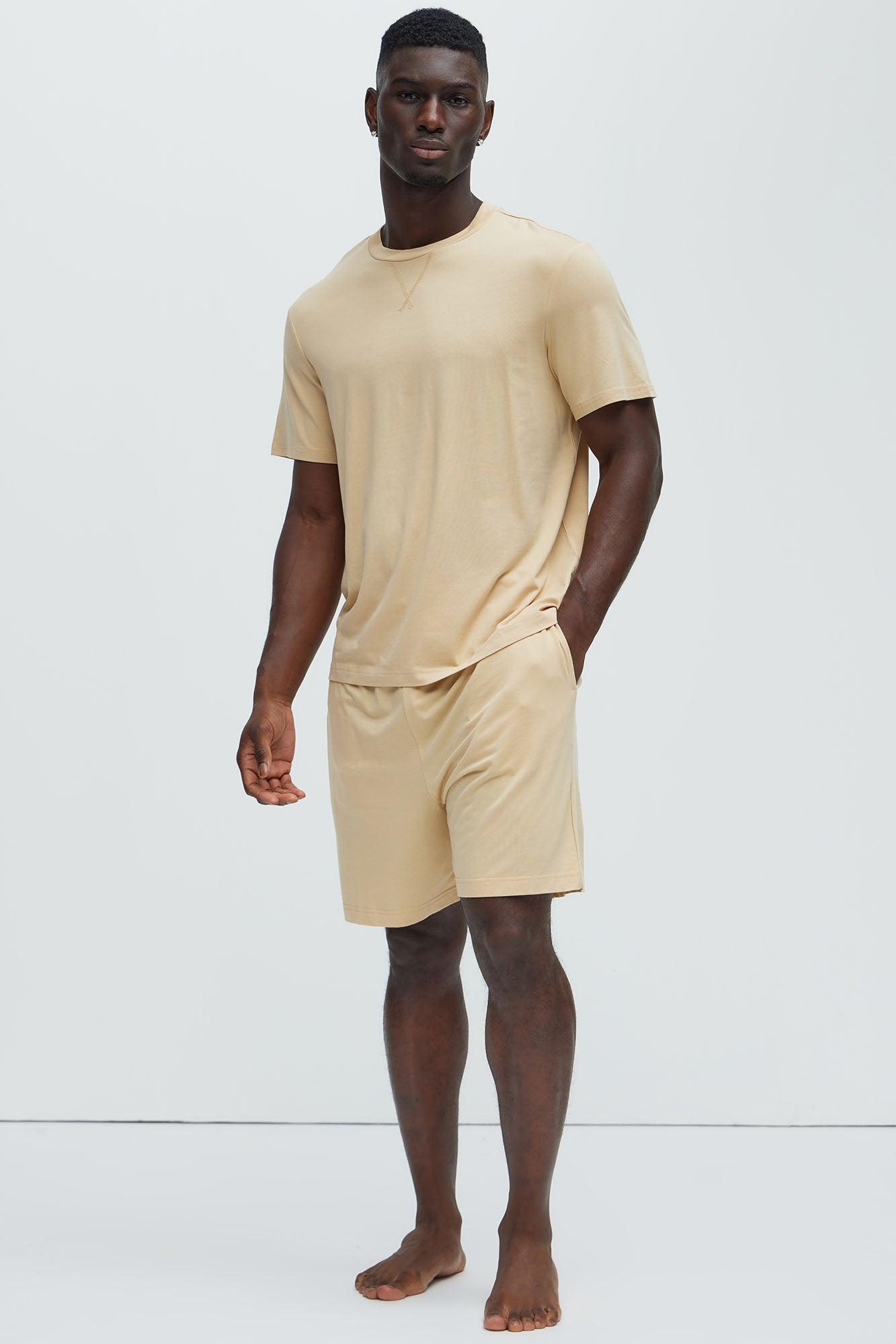 Essential Modal Lounge Short Sleeve Tee - Khaki Product Image