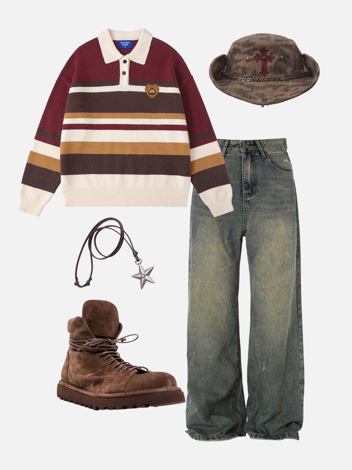 Aelfric Eden Stripe Polo Sweater Product Image