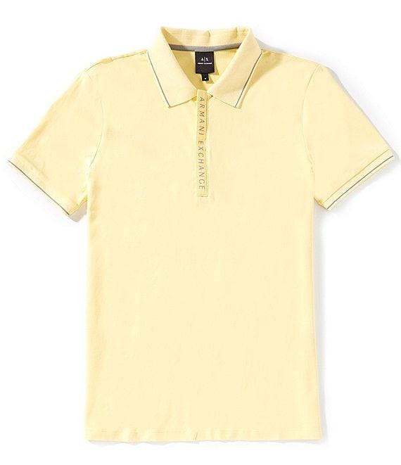 Armani Exchange Slim Fit Covered Logo Zipper Short Sleeve Polo Shirt Product Image