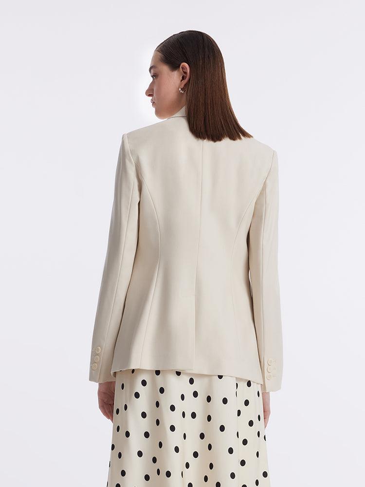 Worsted Wool One Button Women Blazer Product Image