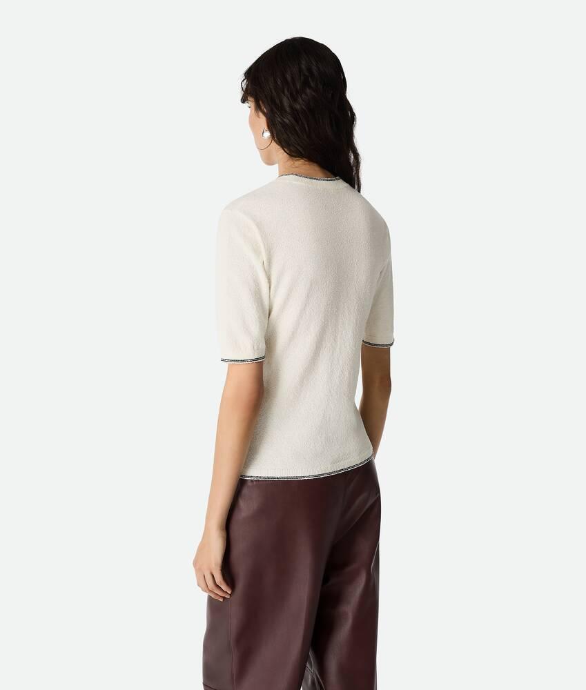 Women's Cotton Bouclé Top in White Product Image