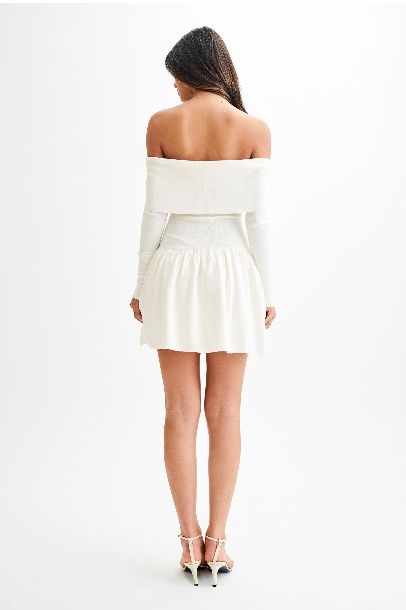 Atlanta Long Sleeve Mini Dress - Ivory Product Image