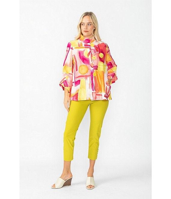 IC Collection Slim Stretch Knit Cropped Pants Product Image