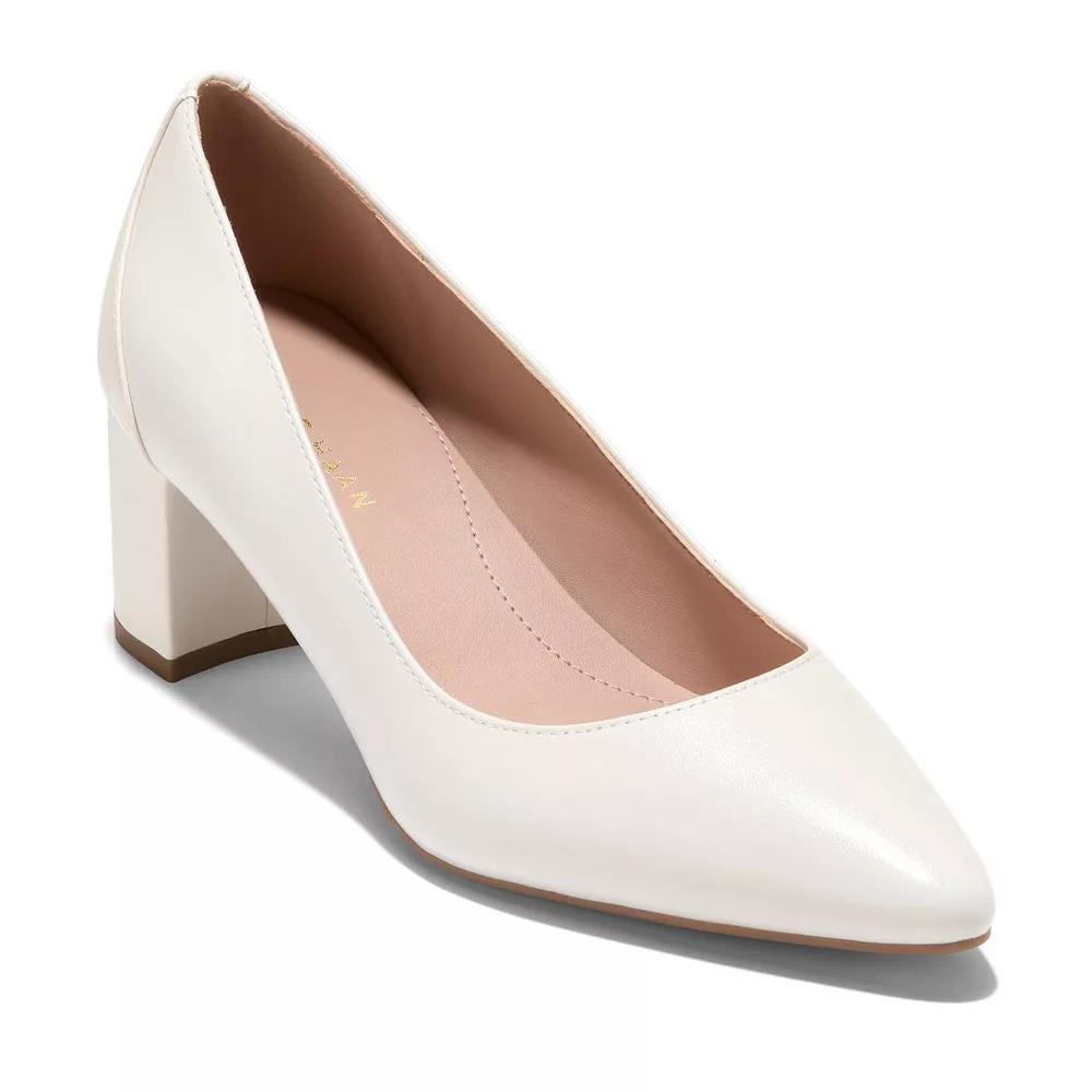 Cole Haan Carlotta Women's Pointed Toe Block Heel Pumps, Size: 9.5, Light Beige Product Image