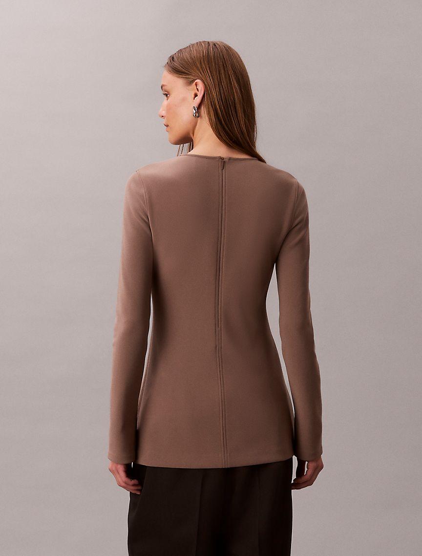 Tailored Knit Slim Tunic Top Product Image
