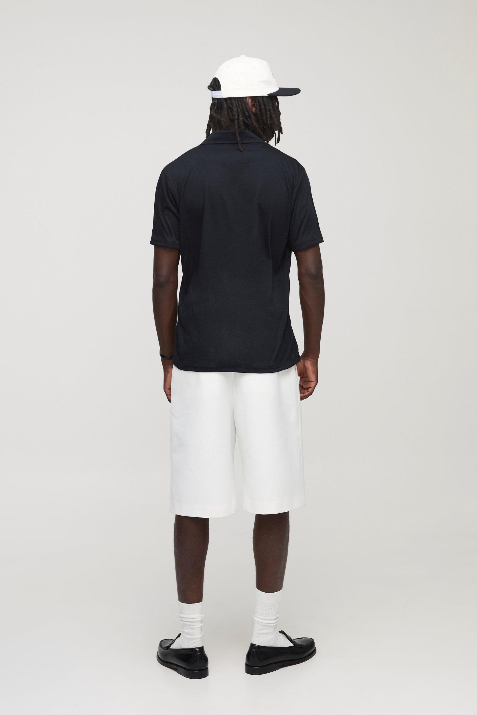Regular Fit Revere Slub Polo | boohooMAN USA Product Image