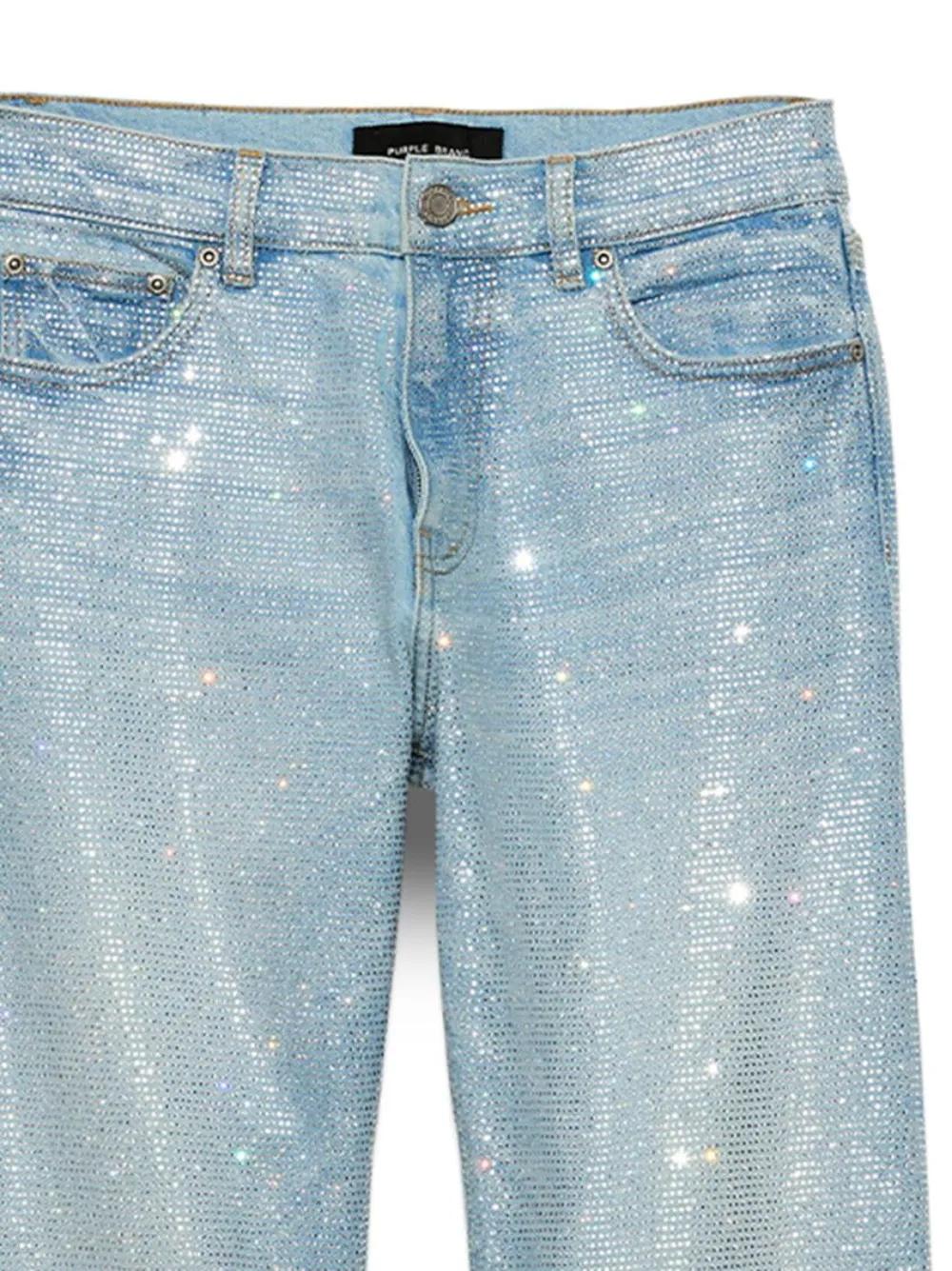 rhinestone-embellished straight-leg jeans Product Image