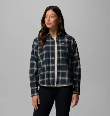 Columbia Womens Blue Point Creek Woven Long Sleeve Shirt- Product Image