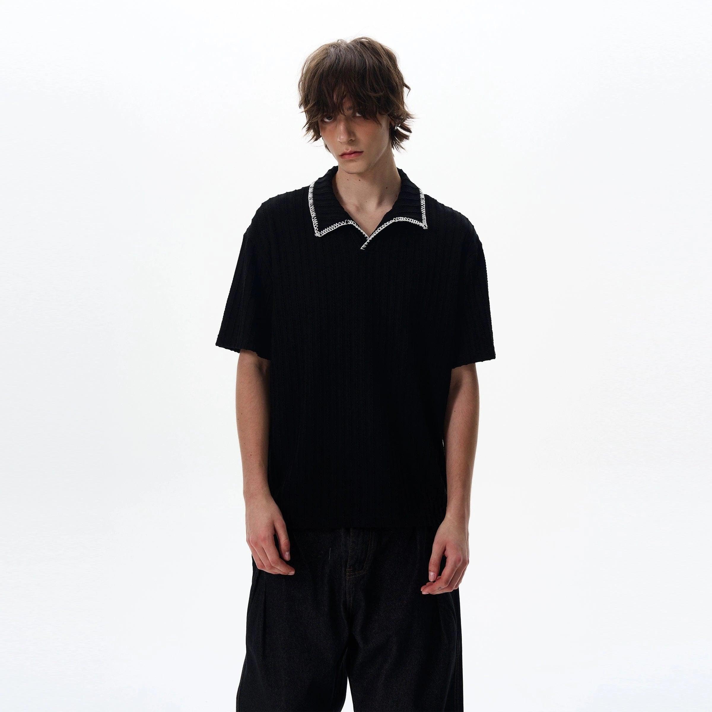 RT No. 18049 KNIT TEXTURED POLO SHORT SLEEVE Product Image