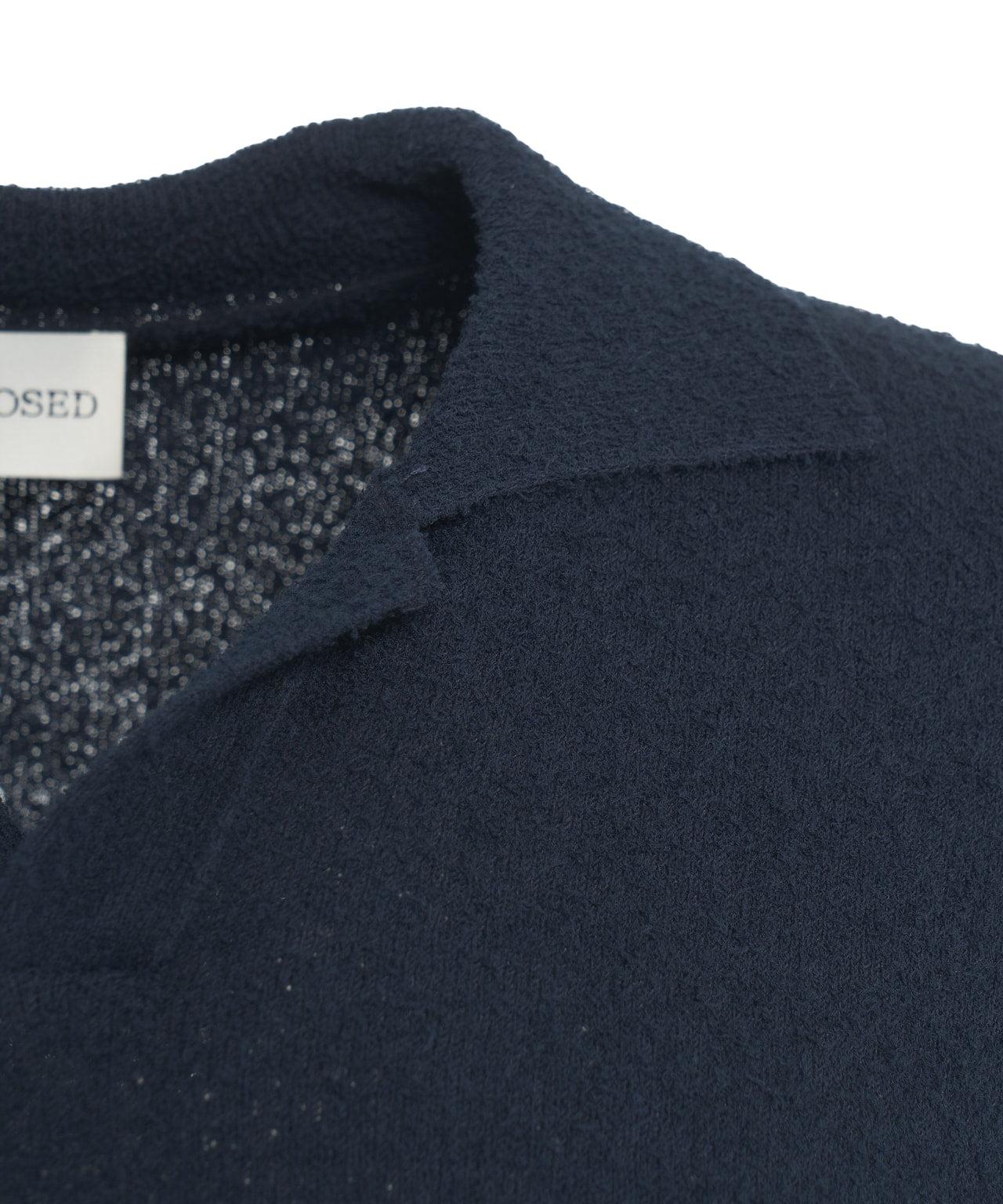 Boucle knit polo shirt Product Image