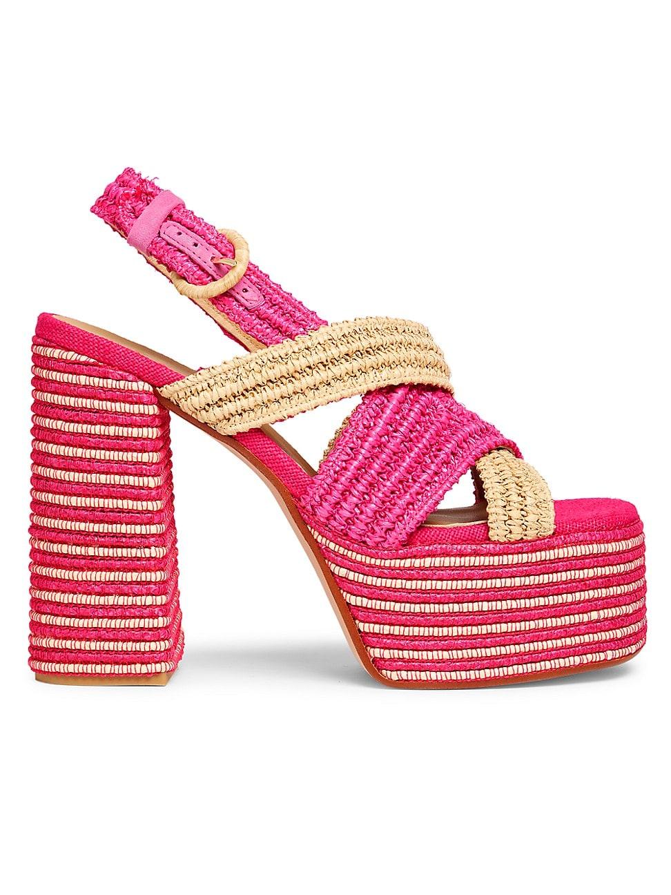 Womens Fulvia 130MM Raffia Platform Sandals Product Image