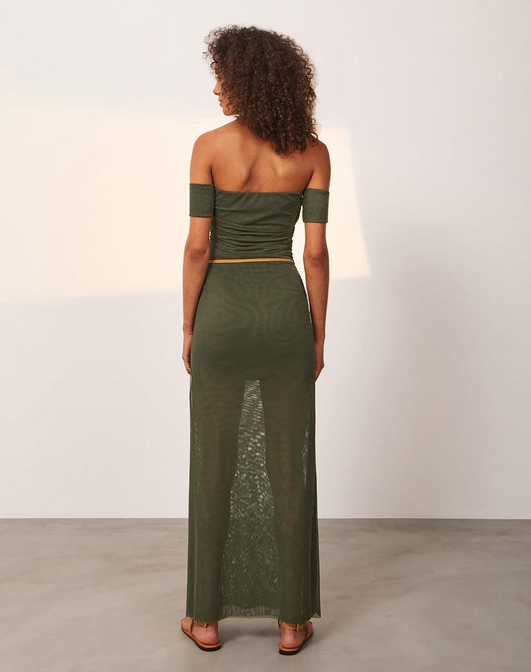 Brine Detail Long Dress (Exchange Only) - Evergreen Product Image