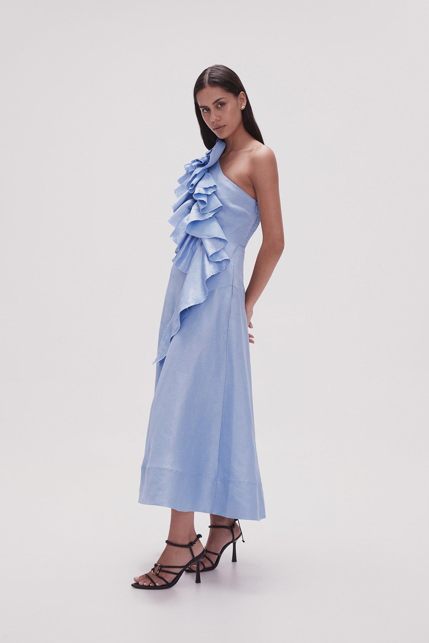 Adelia Ruffle Midi Dress Female Product Image