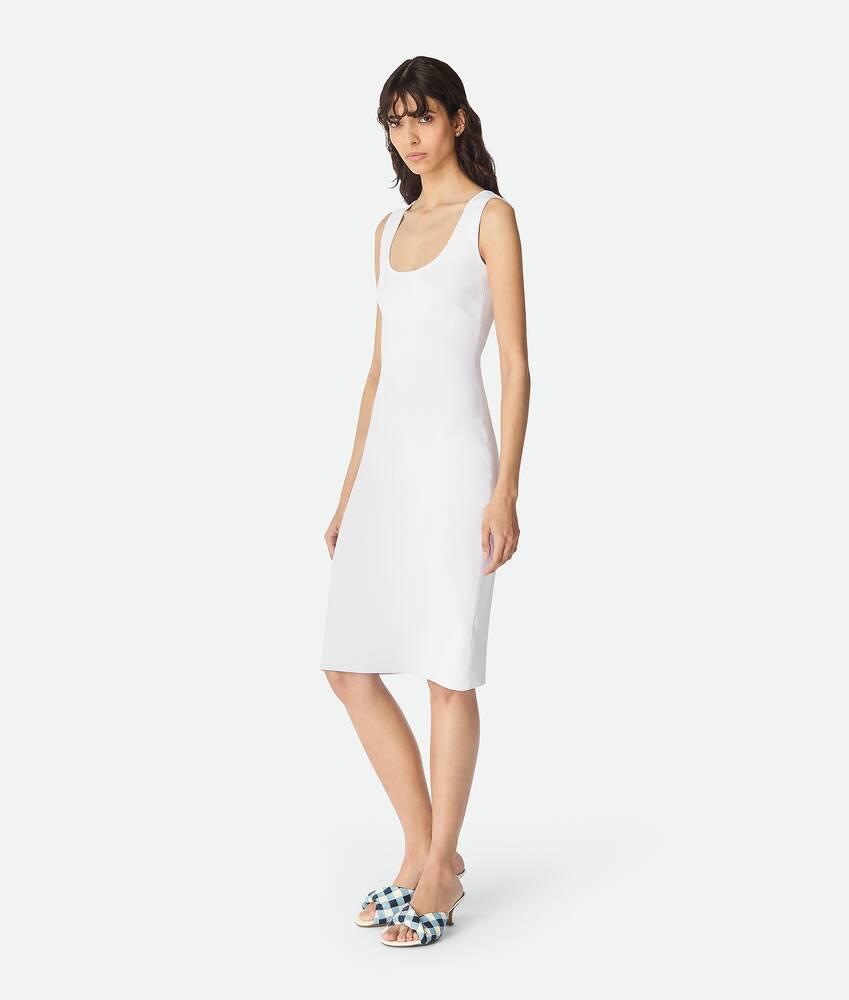 Women's Compact Viscose Dress in White Product Image