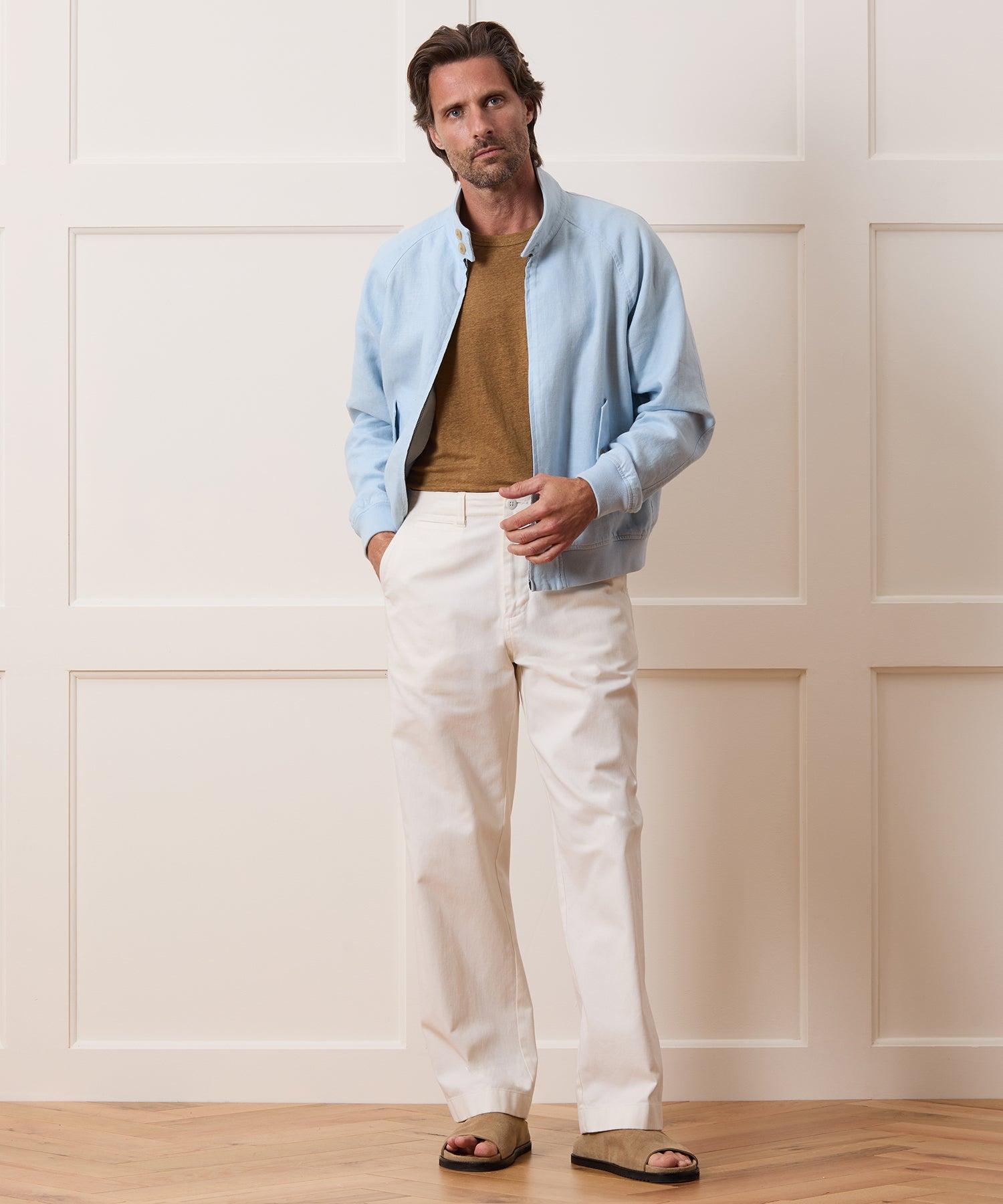 Cropped Linen Harrington Jacket Product Image