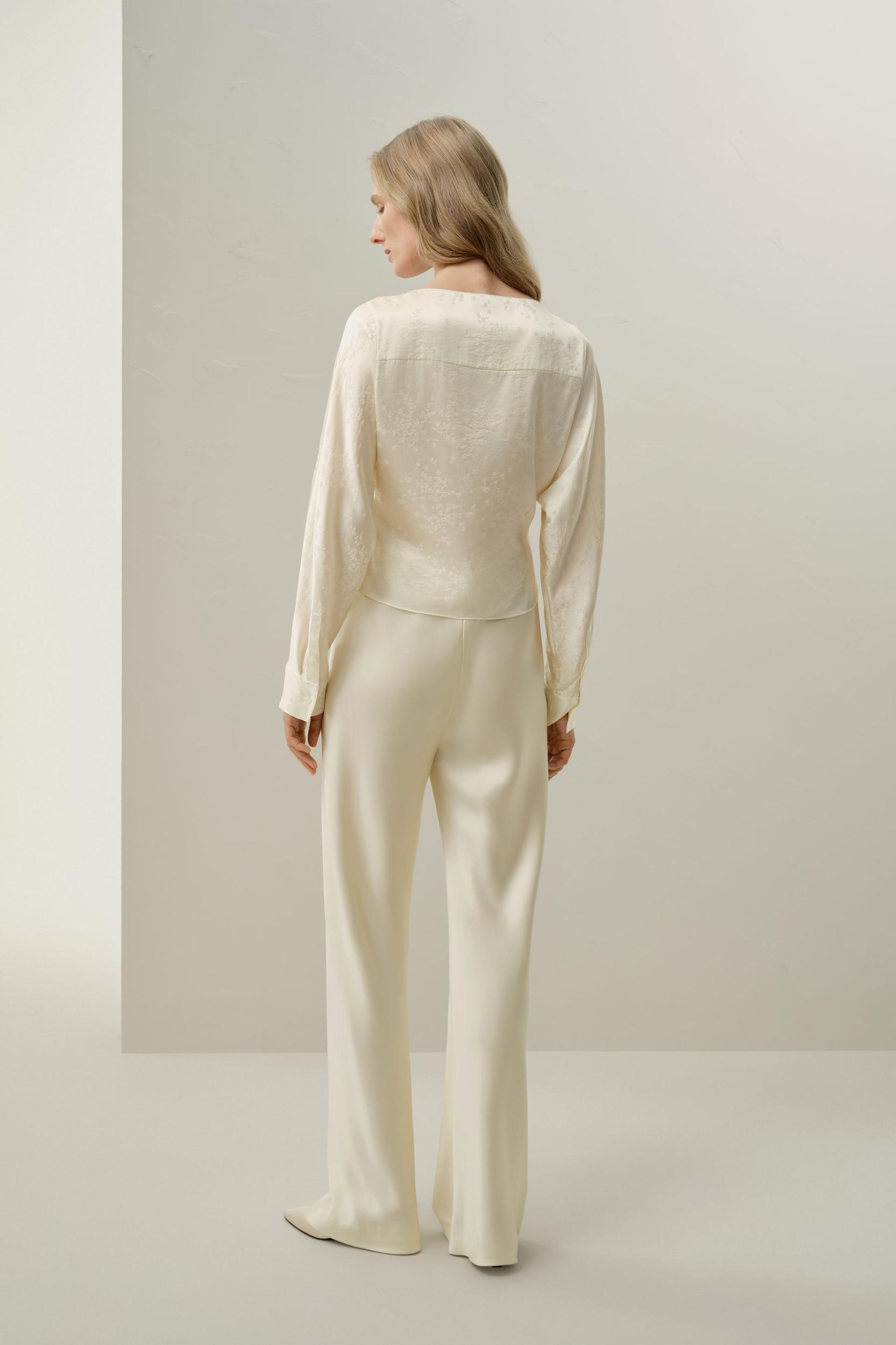 YING jacquard silk blouse Product Image