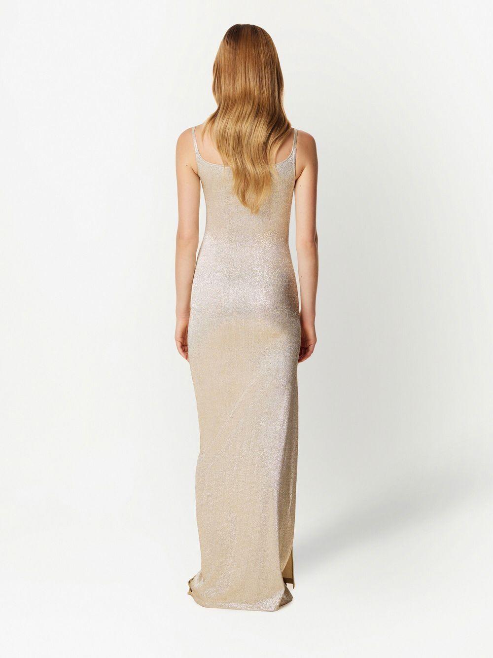 button-embellished ruched maxi dress Product Image