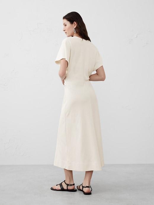Side Shirred Knit Midi Dress Product Image