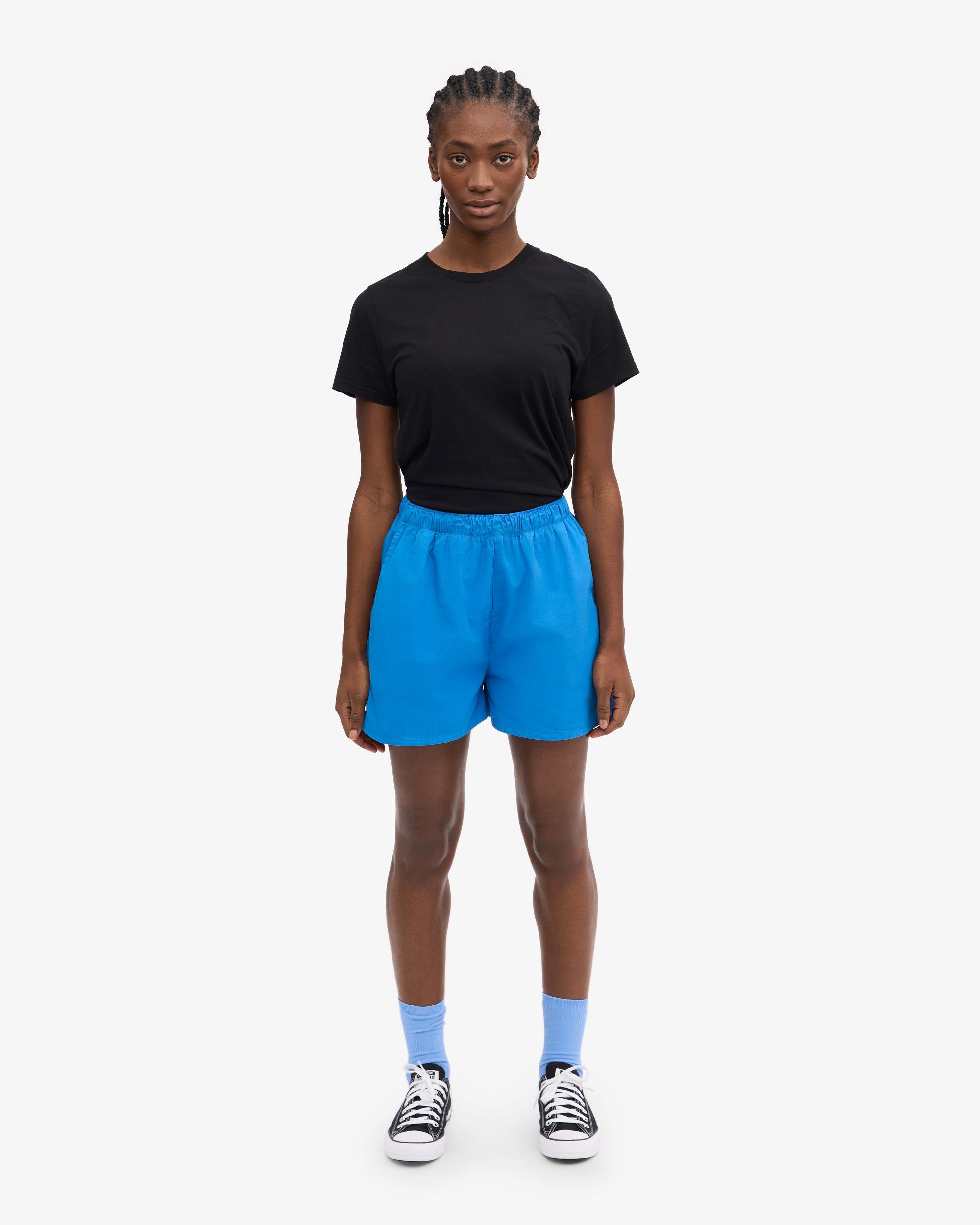 Women Organic Twill Shorts - Pacific Blue Product Image