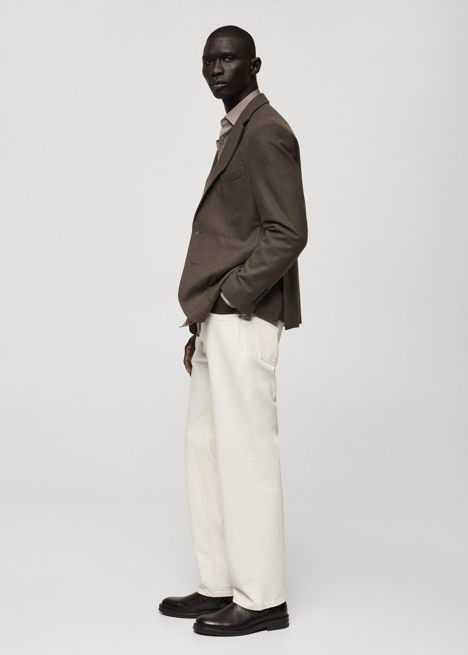 Slim fit wool blend blazer - Men | MANGO USA Product Image