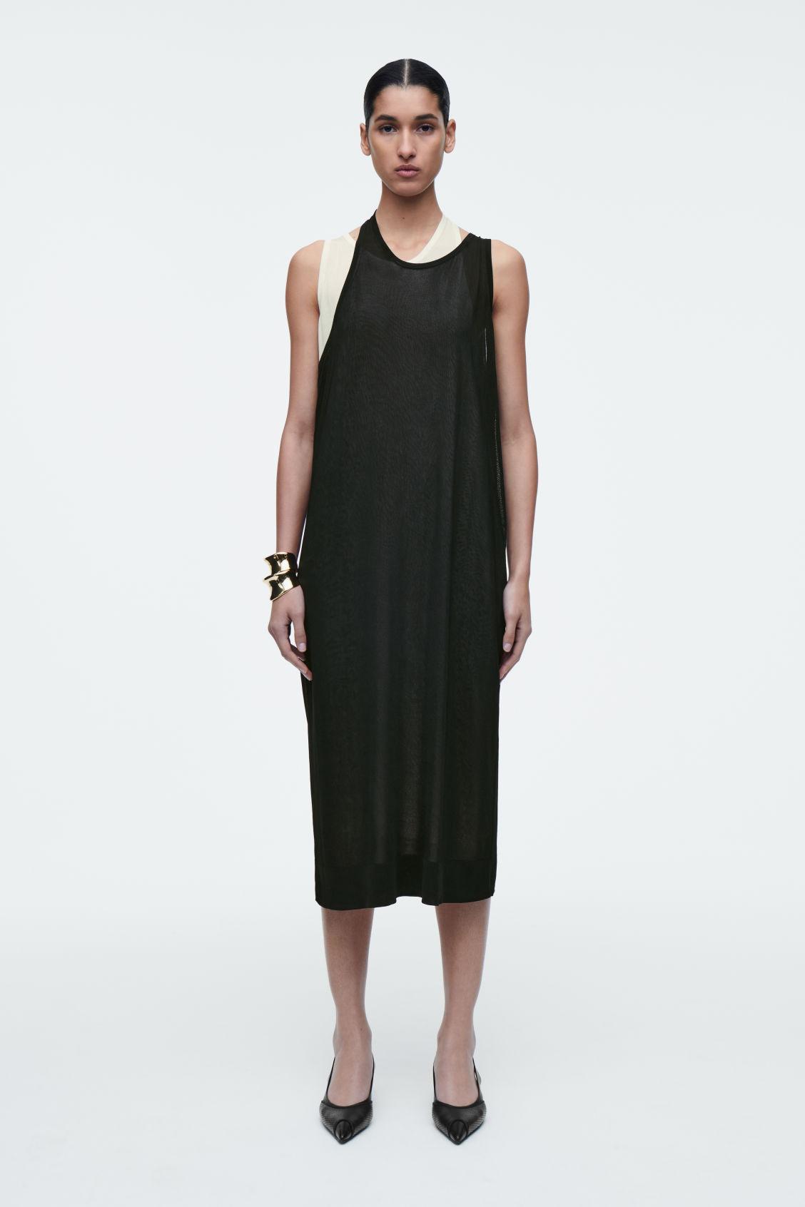 LAYERED KNITTED MIDI DRESS Product Image