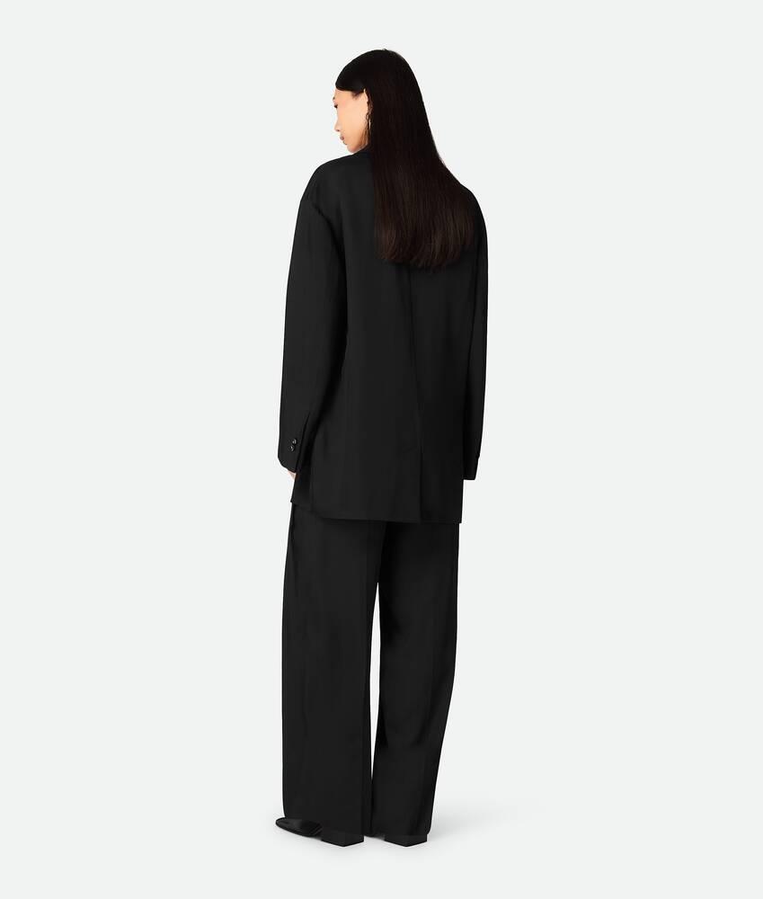 Women's Viscose And Silk Twill Jacket in Black Product Image