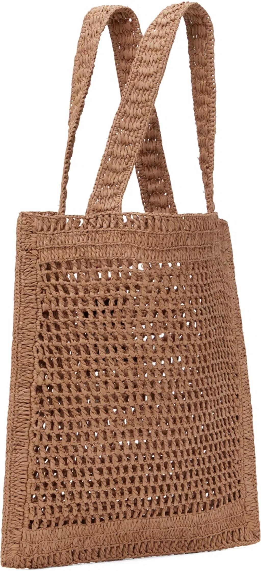 CHLOÉ Chloe Women Antiqued Pink Raffia Estate Banana Shopping Bag In Pattern Product Image