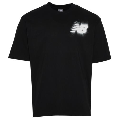 New Balance Mens New Balance Schematic Blur T-Shirt - Mens White/Black Product Image